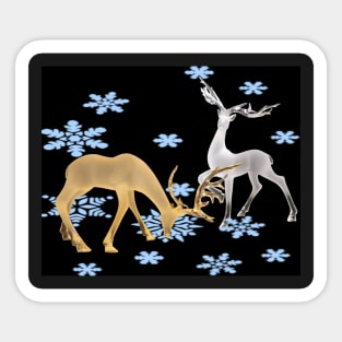 Deer with snow Sticker